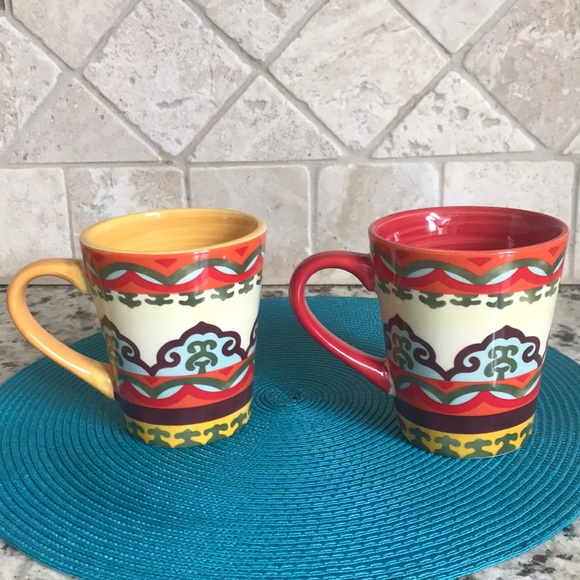 2 Euro Ceramica Mugs/Cups Aztec Pattern - Picture 5 of 7